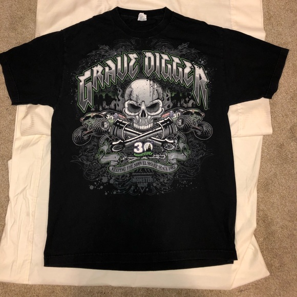 Alstyle Other - 2012 Monster Jam Grave Digger Skull Graphic Shirt